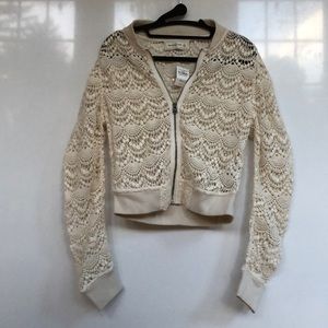 Lace crocheted bomber Jacket